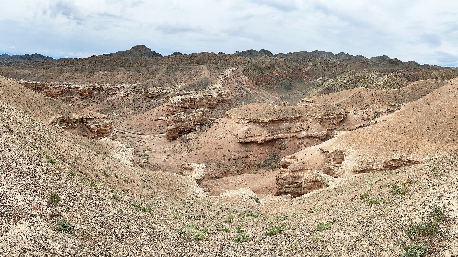 The red rock formations of Charyn Canyon, Kazakhstan.