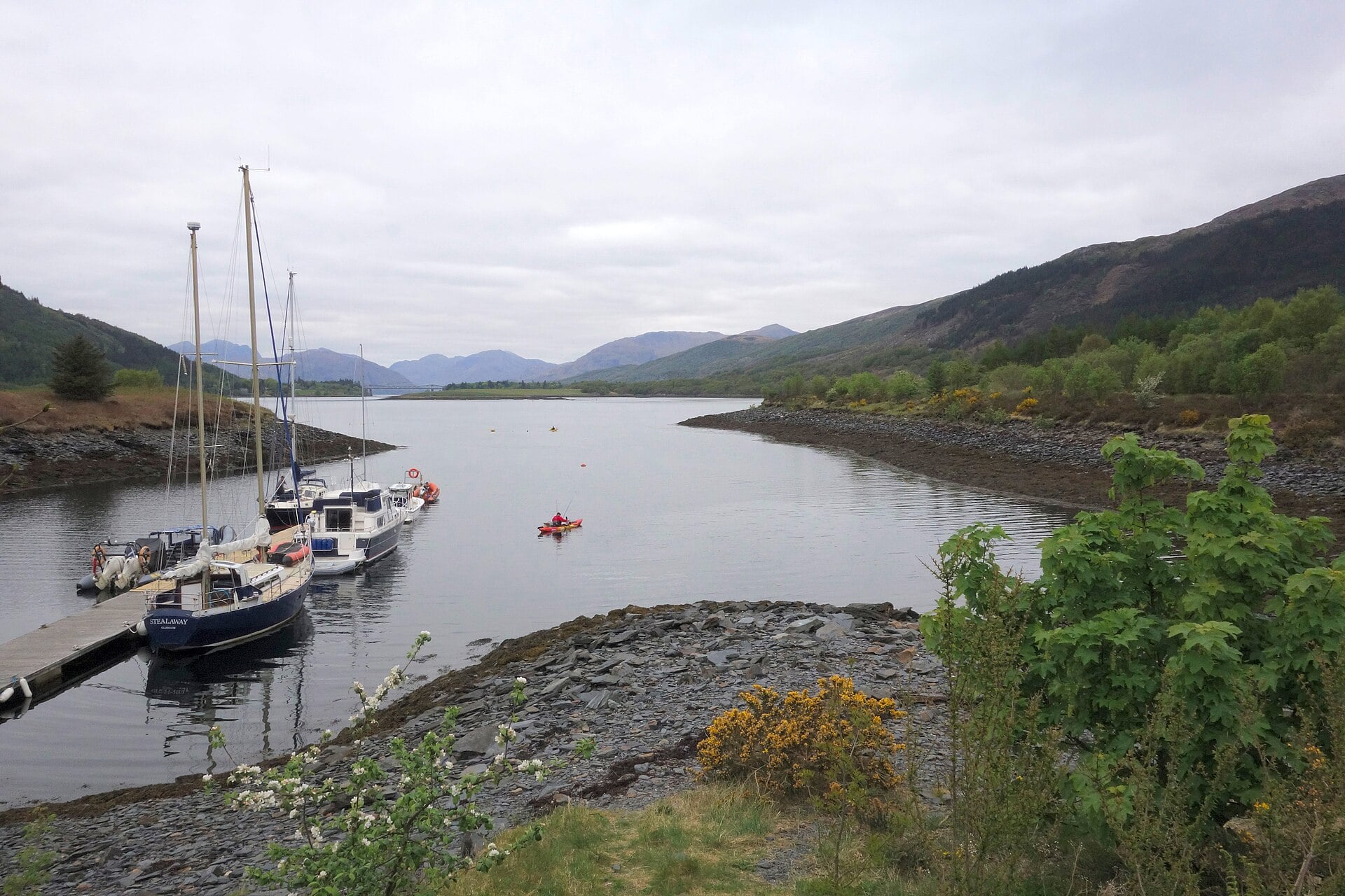 Loch Leven below the hills of Glencoe in the Scottish Highlands.