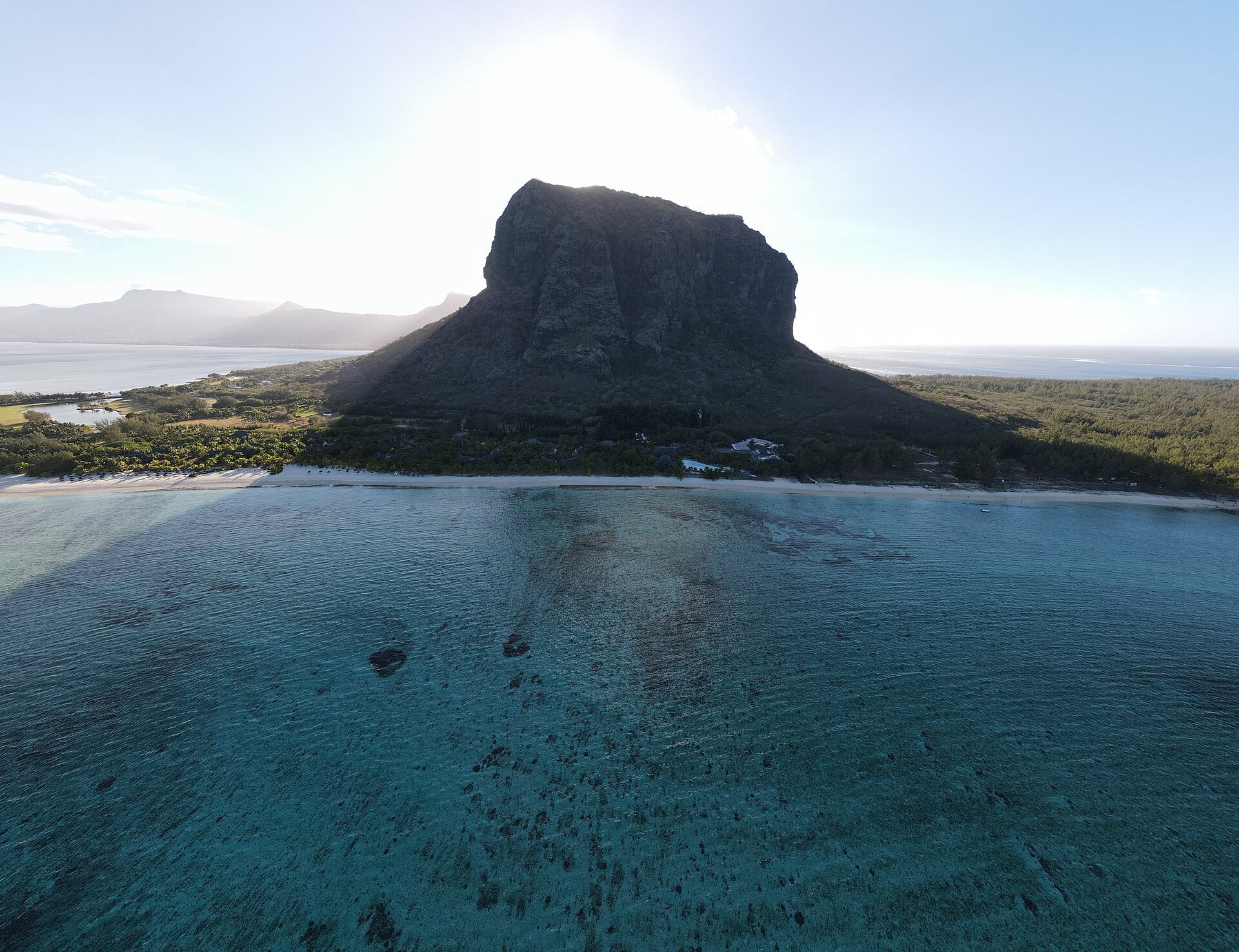 Le Morne Brabant peninsula and its lagoon, Mauritius.
