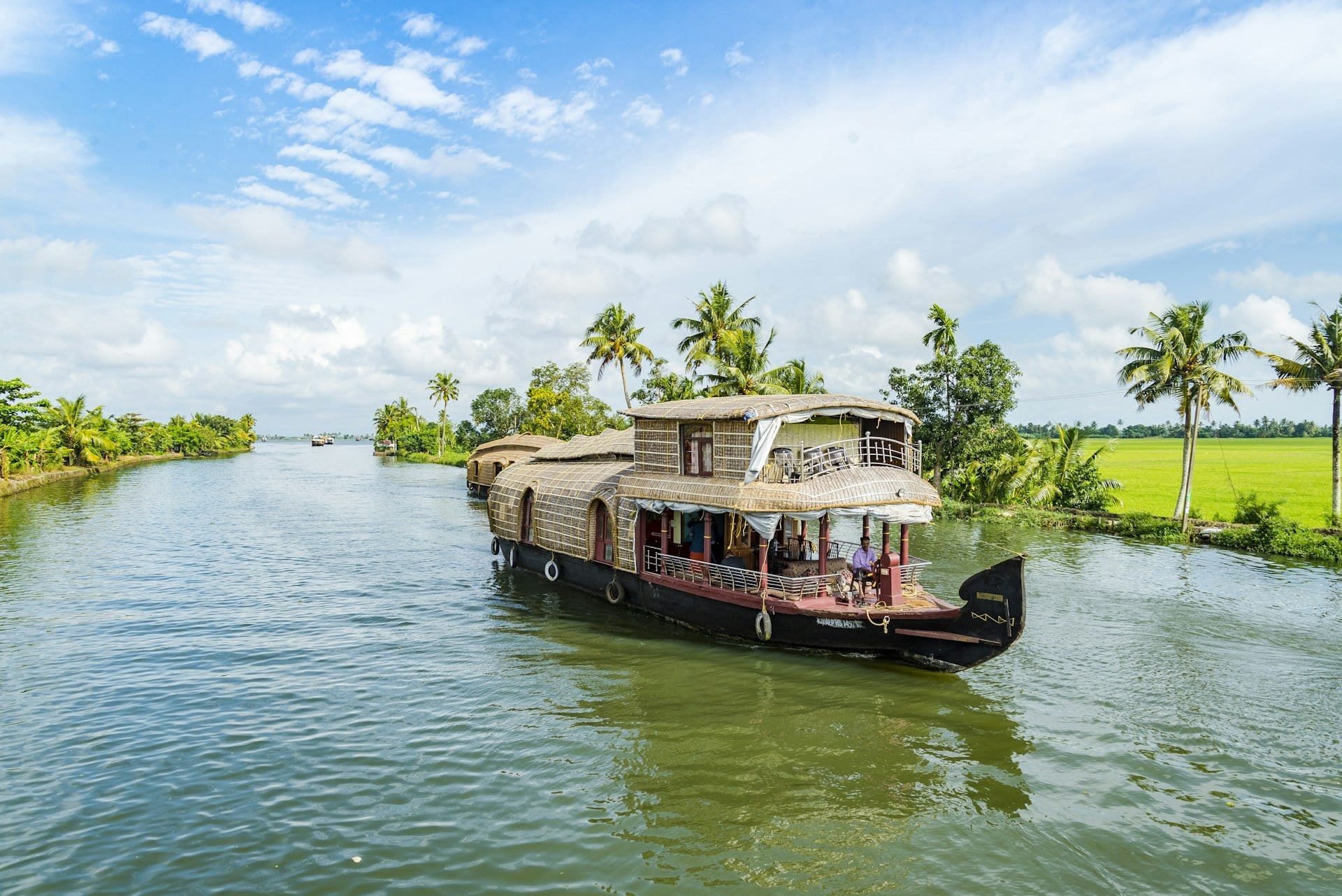 Houseboat on a Kerala backwater channel